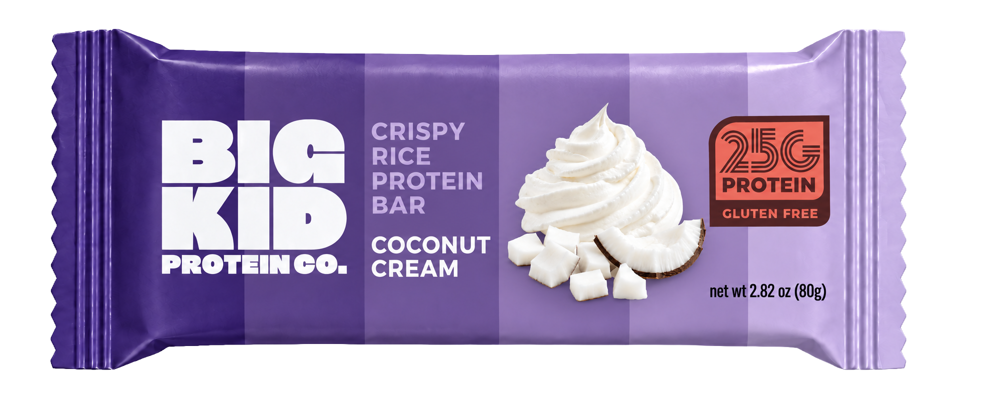 Coconut Cream crispy rice protein treat in its wrapper
