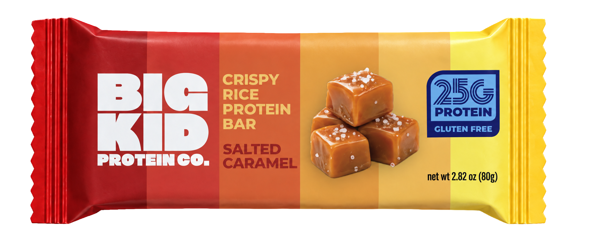 Salted Caramel crispy rice protein treat in its wrapper